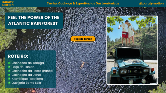 PASSEIO DE JEEP 4x4 EM PARATY: 4 CACHOEIRAS + ALAMBIQUE DE CACHA&Ccedil;A